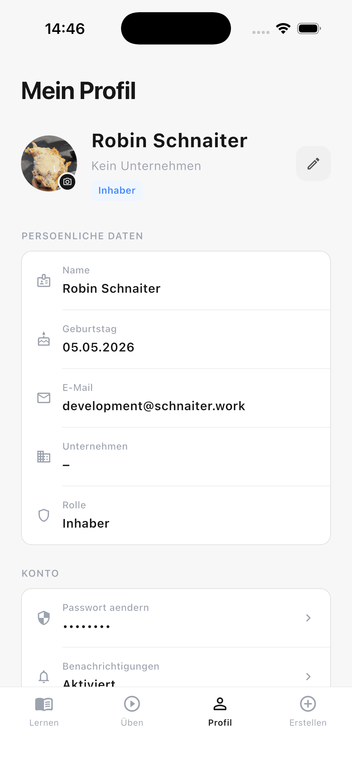 Istaris App: Profil