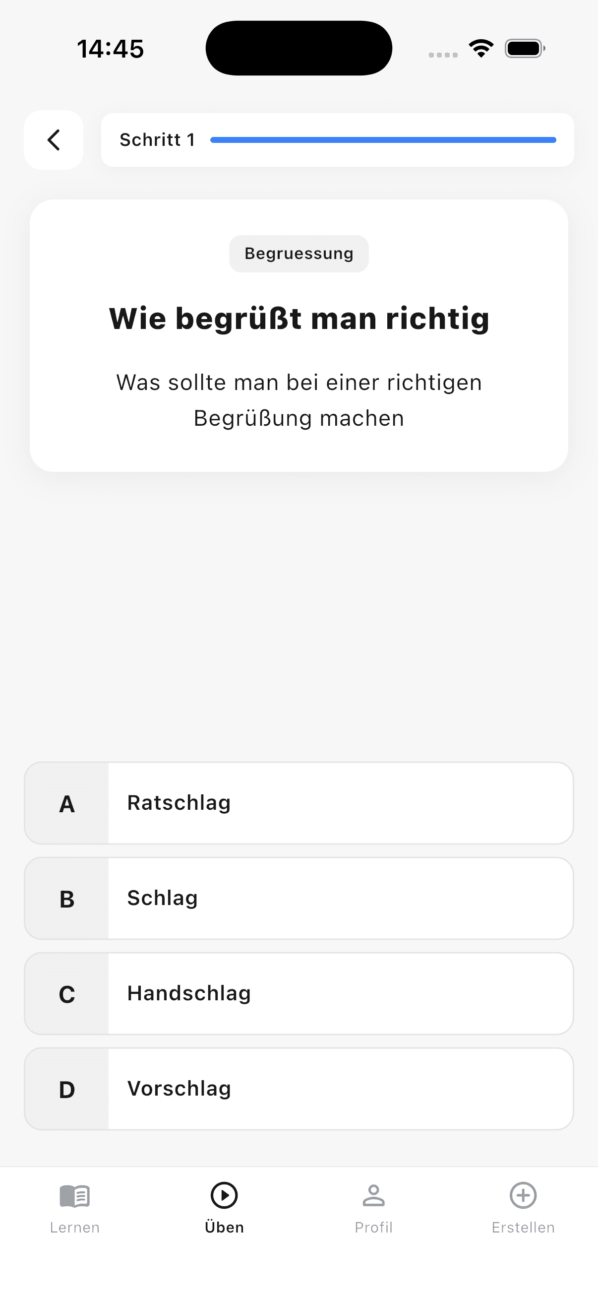 Istaris App: Quiz-Frage