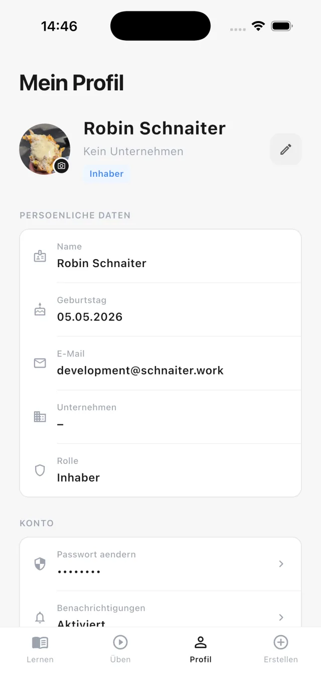 Istaris App: Profil