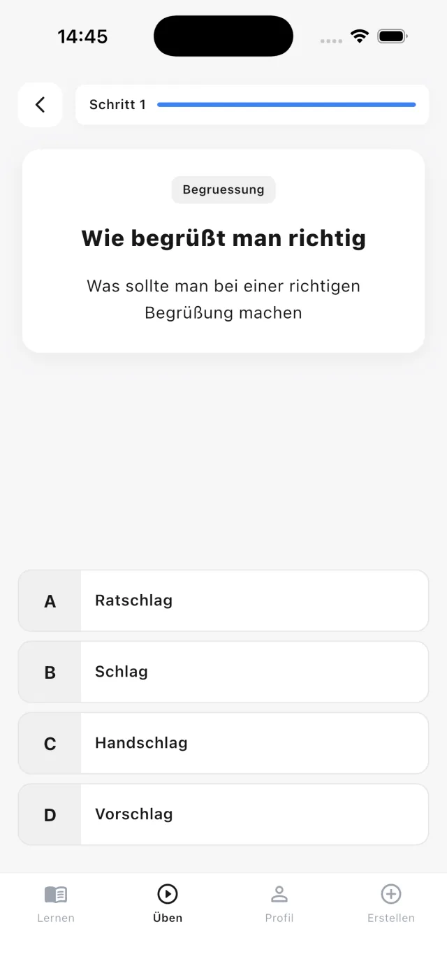Istaris App: Quiz-Frage